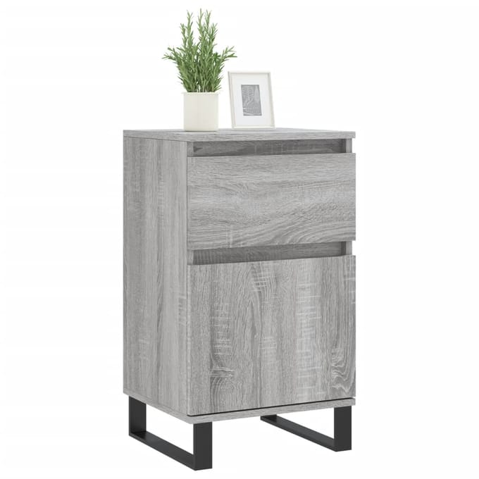 vidaXL - Dressoirs - 2 - st - 40x35x70 - cm - bewerkt - hout - grijs - sonoma