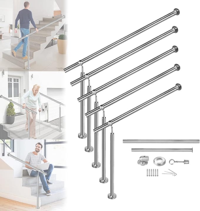 RVS Trapleuning voor Binnen en Buiten - Hoogte 90 cm, Lengte 180 cm