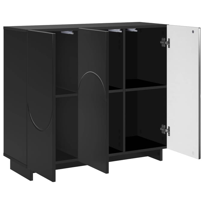 vidaXL - Dressoir - Zwart - 85,5 - x - 31 - x - 75 - cm - Bewerkt - hout