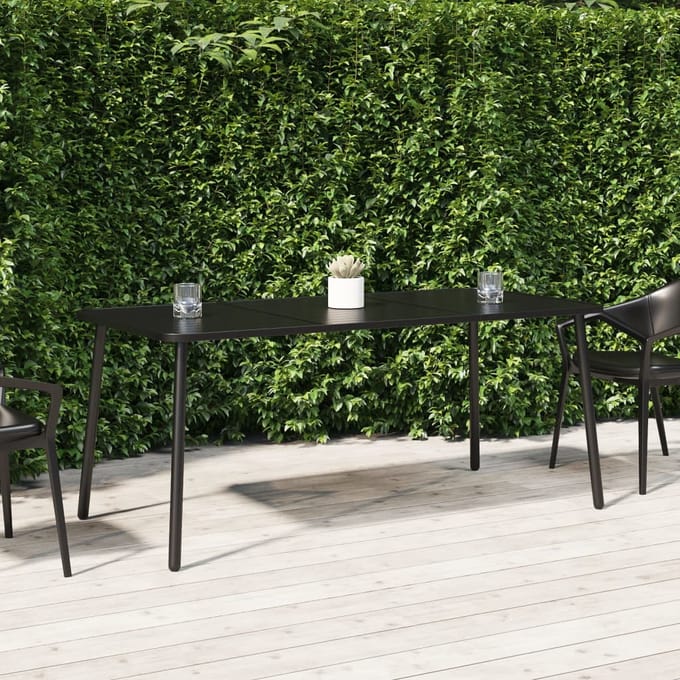 vidaXL - Tuintafel - 165x80x71 - cm - staal - antracietkleurig