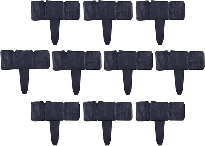Kunststenen Borderrand - Tuinrand Afscheiding - Tuin Decoratie - Flexibele Lay-out - 10 Stuks - Zwart