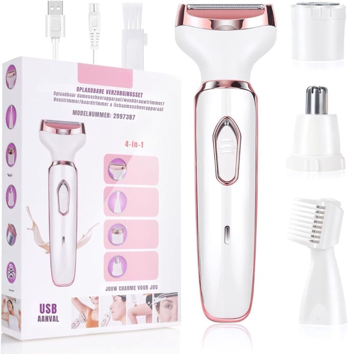 SCH® Bikinitrimmer - Trimmer - Wit/ Roze - : ‎ 20cm x 14cm x 4cm