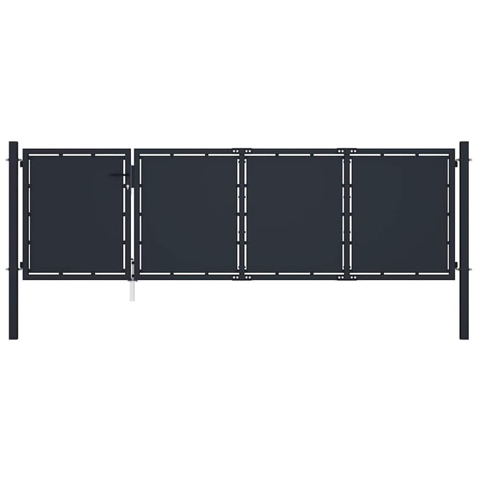 Portail de Jardin en Acier 350 x 75 cm Anthracite