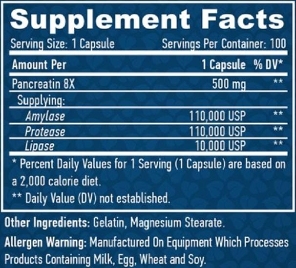 Haya Labs Enzymes super pancréatine - 100 capsules