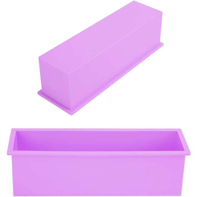 Moule à Savon Rectangulaire en Silicone 1200ML DIY Moule à Toast Boîte à Fabriquer Outil Purple