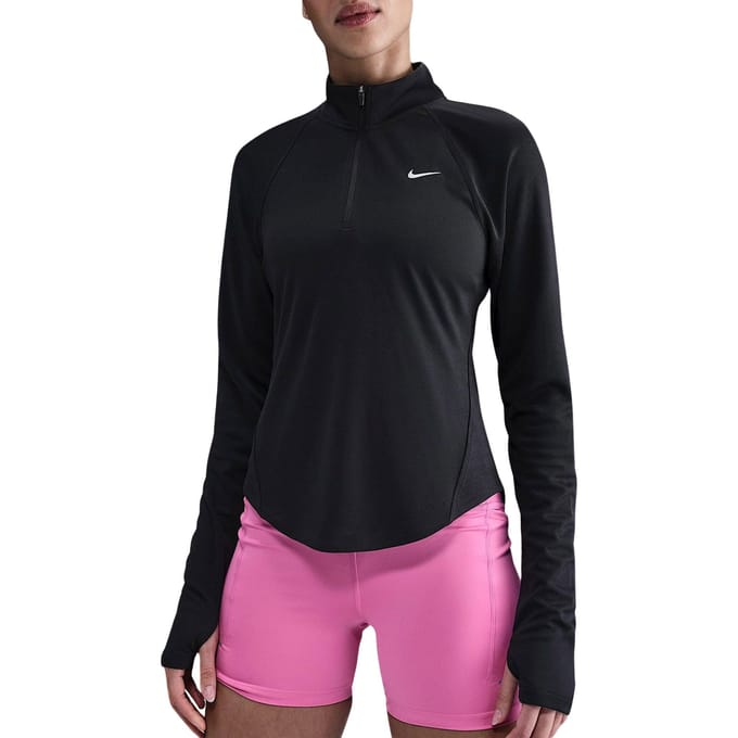 Nike Dri-FIT hardlooptop met korte rits voor dames Tempo - Zwart- Dames, Zwart S
