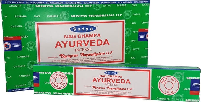 Wierookstokjes Satya Ayurveda (12 pakjes)