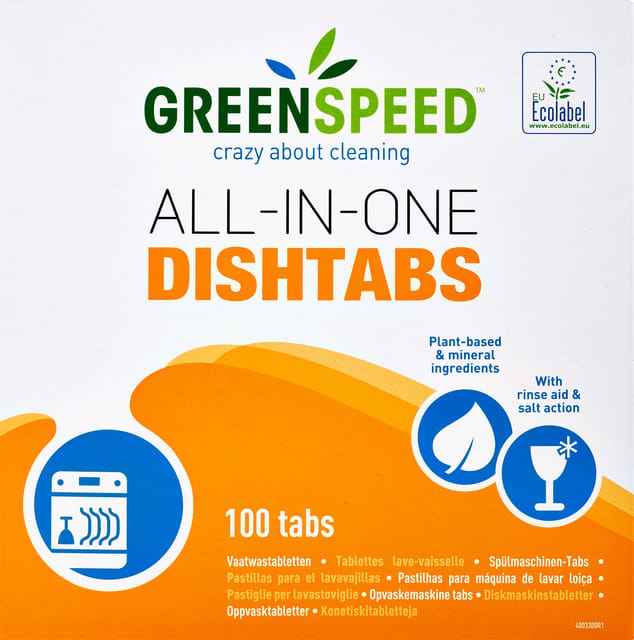Greenspeed All-In-One vaatwastabletten 3 in 1 werking, 100 stuks