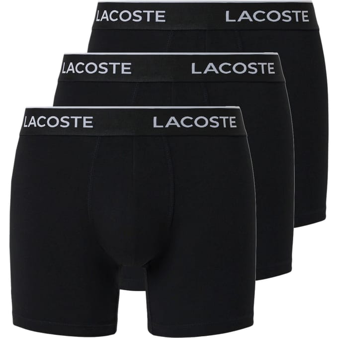Lacoste Heren Boxershorts Met Lange Pijp Boxer Briefs 3-Pack Zwart - Maat M