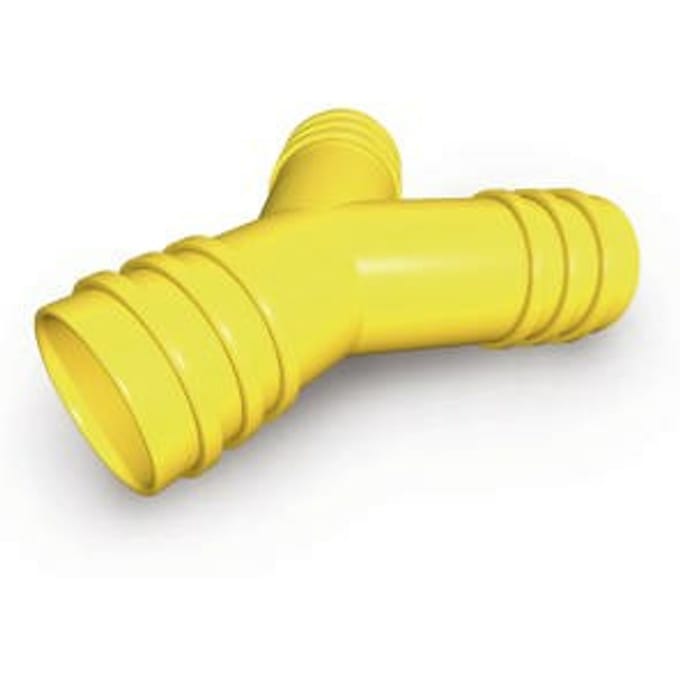 Y-verdeelstuk van PVC met buitendraad voor 38 mm slangen (1 stuk)