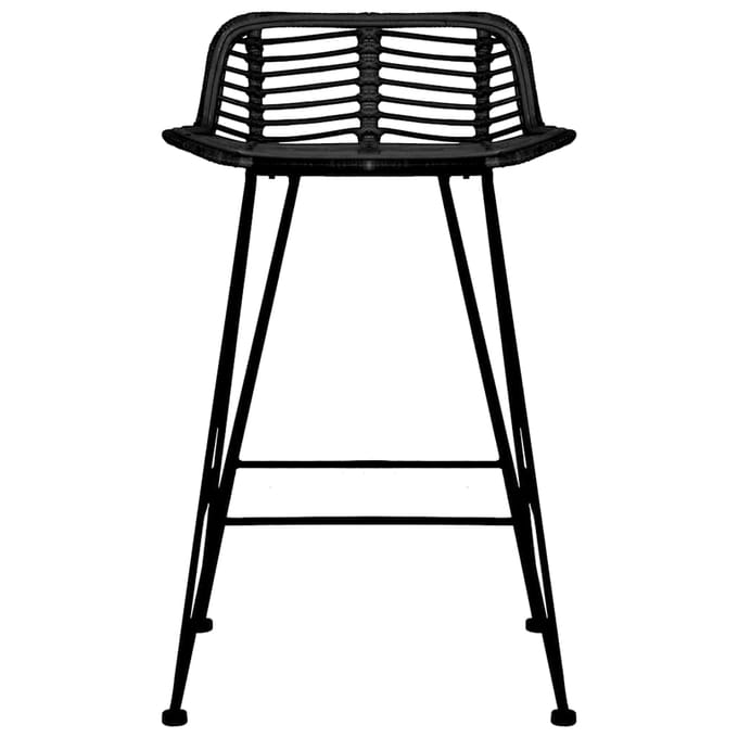 vidaXL - Barstoelen - 2 - st - rattan - zwart