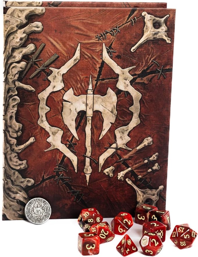 Dobbelstenen Set - Dobbelstenen Doos - TTRPG Rollenspel - 10-Delige Set - 20x16x0.1 cm - Rood