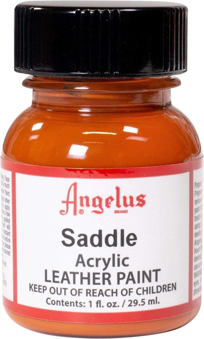 Angelus Leather Acrylic Paint - textielverf voor leren stoffen - acrylbasis - Saddle Orange - 29,5ml