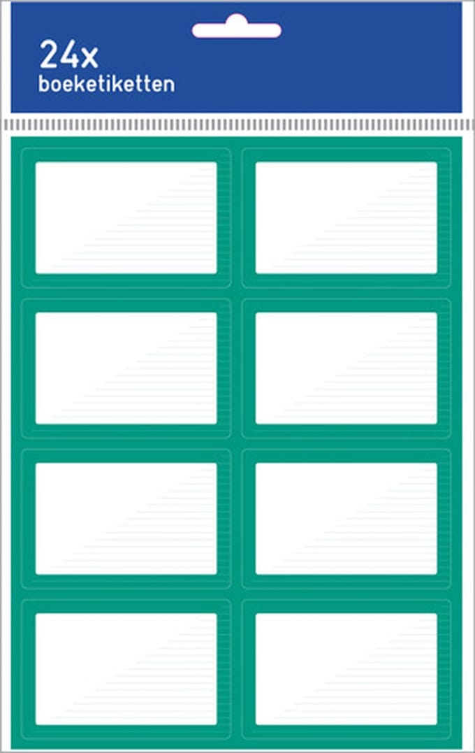 Kangaro boeketiketten - 7,5 x 5 cm - pak a 24 stuks - groen/wit
