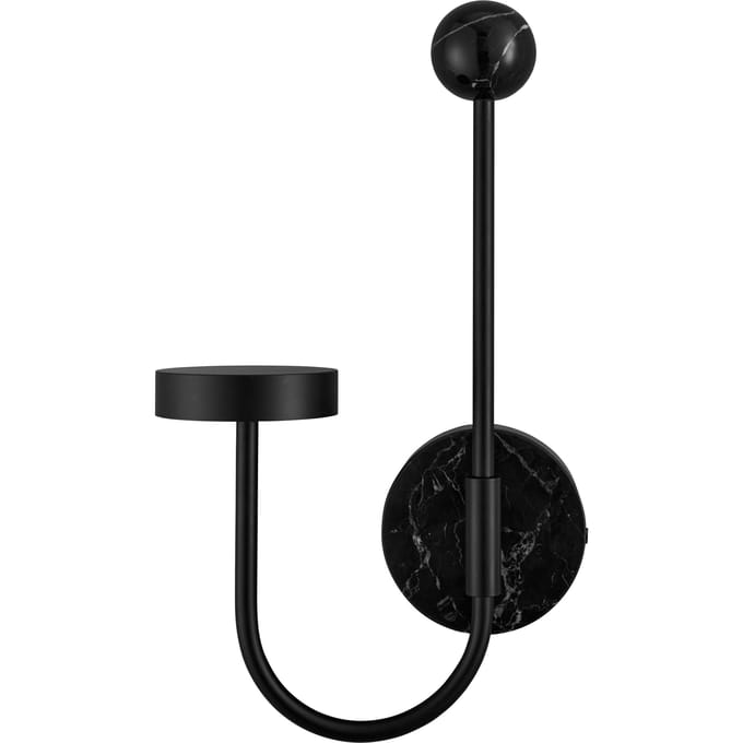 AYTM Grasil LED wandlamp, zwart, marmer, stekker, 54 cm