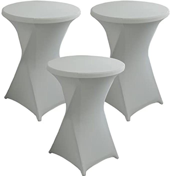 Set van 3 Elastische Statafelhoezen voor Ronde Tafels (60-80 cm Diameter)