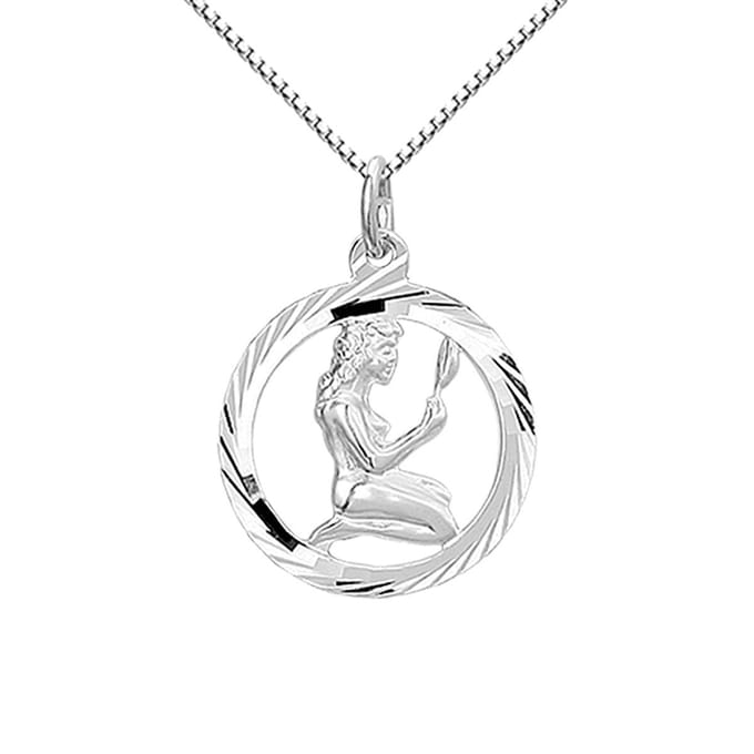 Montebello Ketting Maagd - 925 Zilver Gerhod. - Horoscoop - Ø16mm - 45cm