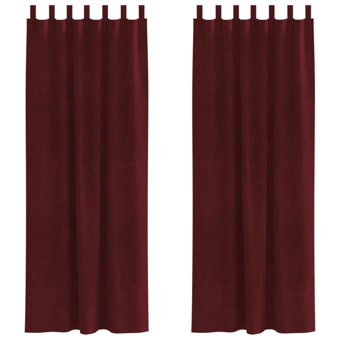 vidaXL - Gordijnen - 2 - st - Wijnrood - 140 - x - 225 - cm - fluweel