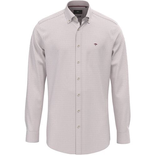 Fynch-Hatton Overhemd Fine Oxford Stripe Button-Down Berry / male