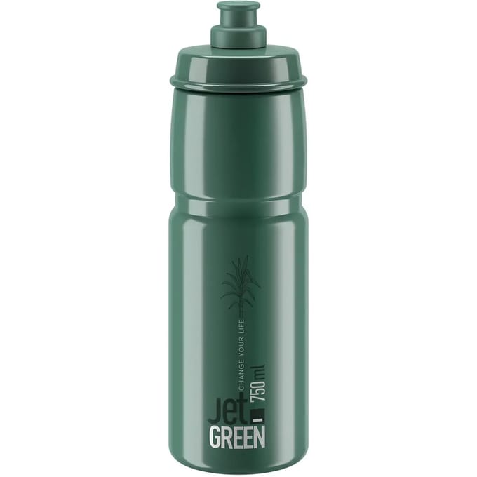 Elite Bottle Jet Green Dark Green, White Logo 750ml