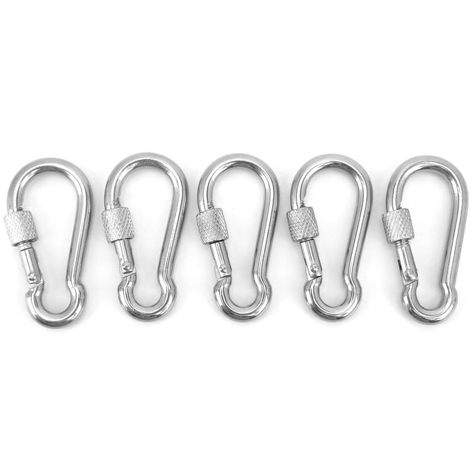 50MM Karabiner Haken Boten Zware Roestvrijstalen Clips Veerhaken Gespen white