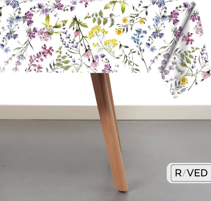 Raved Tafelzeil 140 cm x 50 cm – Lavendel print – PVC - Afwasbaar – Binnen & Buiten