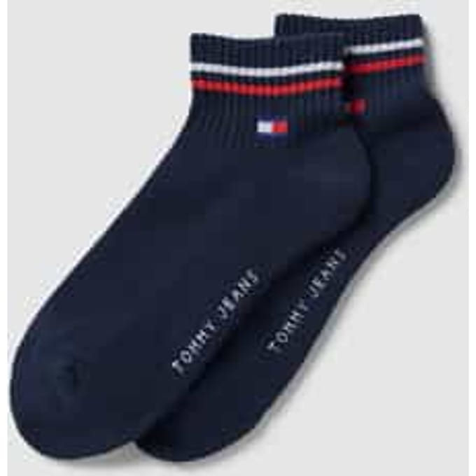 Tommy Hilfiger unisex tommy jeans 2P quartersokken iconic blauw