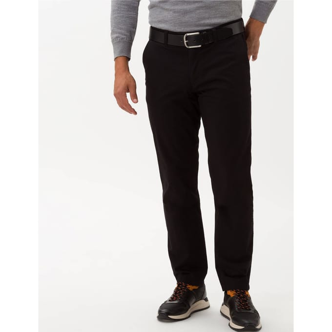 Eurex Heren Flatfrontbroek  Style JIM PERMA BLACK, perma zwart, maat 66
