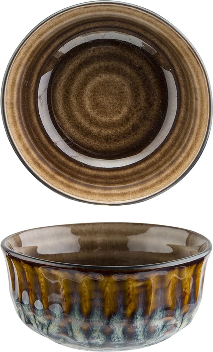 Cosy & Trendy Dipschaaltje Ribbel Quintana Amber ø 9 cm / 130 ml
