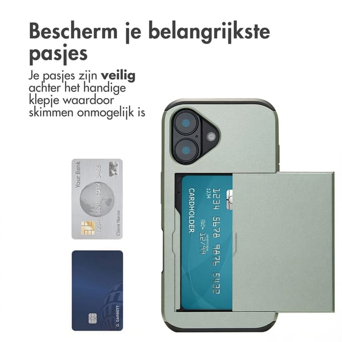 imoshion Hoesje met Pasjeshouder - Geschikt voor Apple iPhone 16 - Groen