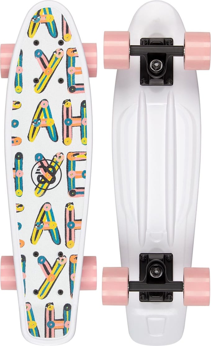 Nijdam FlipGrip Skateboard - High Season - Wit/Roze
