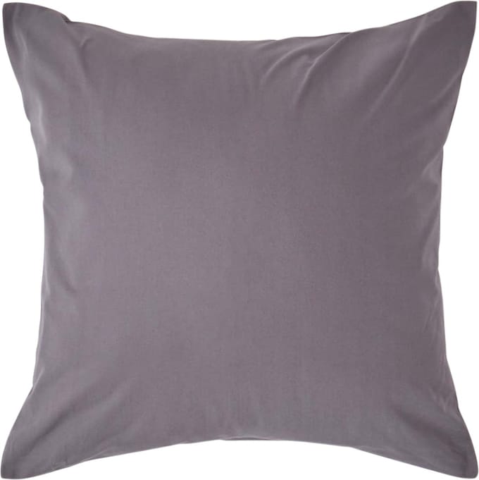 Homescapes Kussensloop 40x40 cm – Donkergrijs – 100% Egyptisch Perkal Katoen – 200 TC
