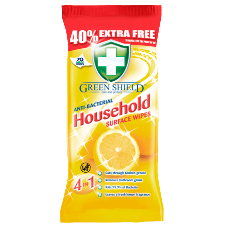 Green Shield Schoonmaakdoekjes Lemon - Antibacterieel - Universeel - 70 stuks