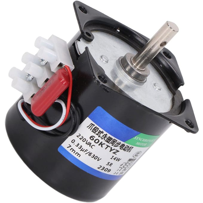 Motorreductor 220V Micro Snelheidsreductie Permanente Magneet Synchroon Centrale Assen 7mm met Gat 5rpm