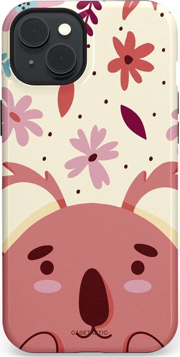 Casetastic hoesje geschikt voor Apple iPhone 15 Plus - MagSafe - Dubbellaagse bescherming - Koala knuffel - Fashion Case - Koraal Crème Lichtroze