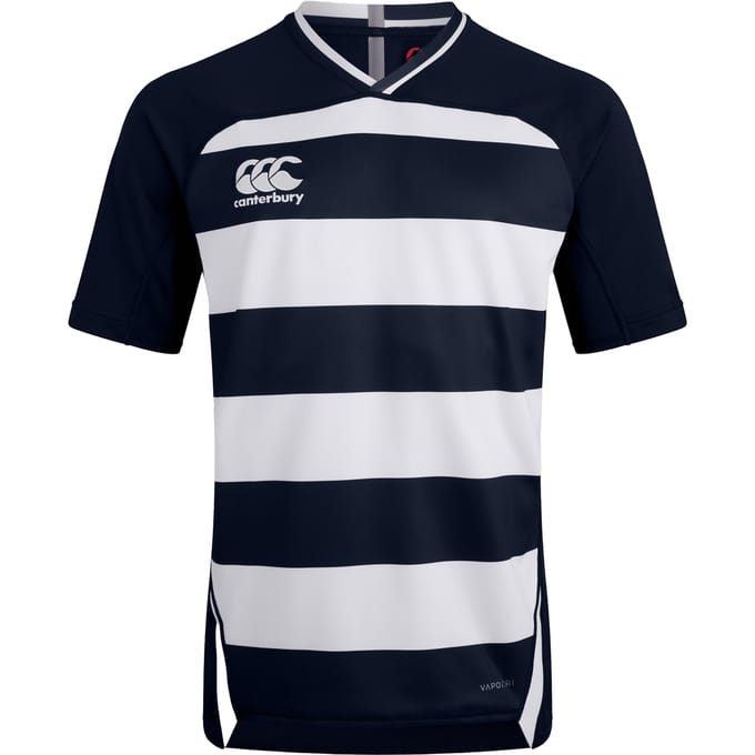 Canterbury Heren Evader Gestreepte Vapodri Shirt (Navy)