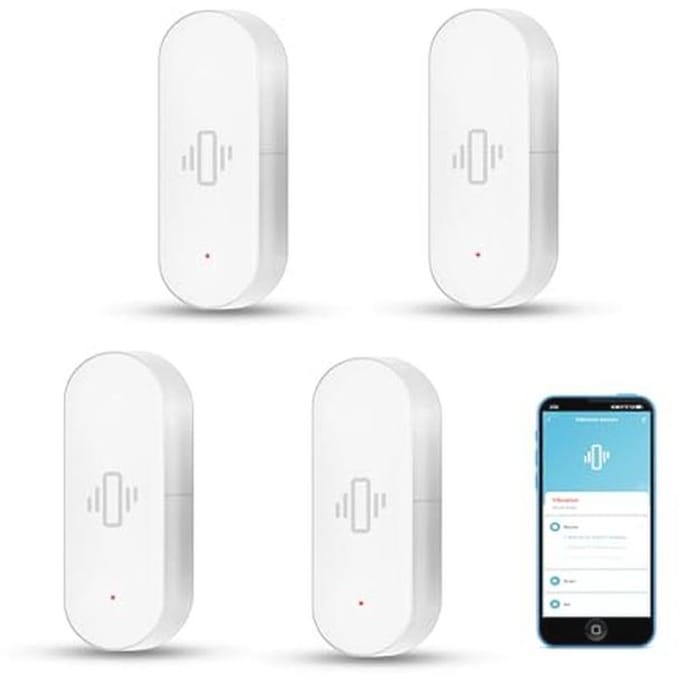 Draadloze glasbreukmelder met app-alarmen en instelbare gevoeligheid