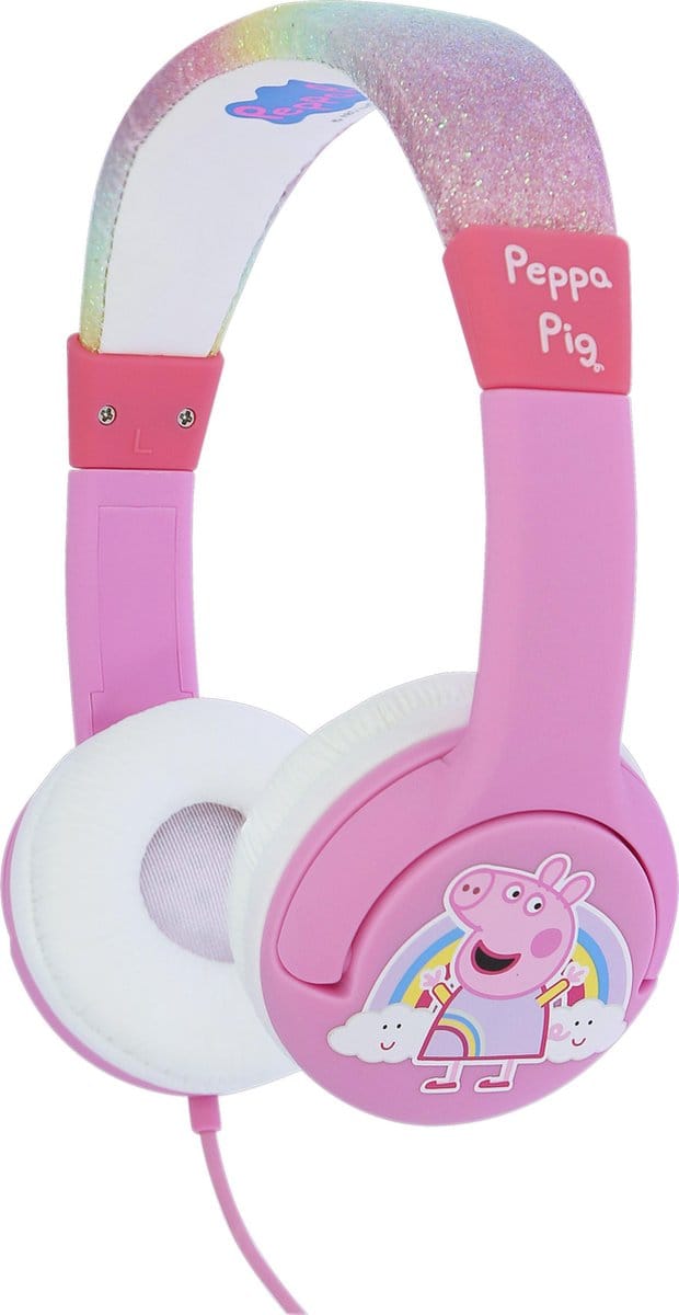 Peppa Pig regenboog - kinderkoptelefoon met volumebegrenzing - verstelbaar - comfortabel