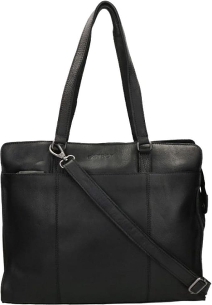 DSTRCT Preston Park Dames & Heren laptoptas - 15 inch - Werktas A4 - Leer - Zwart