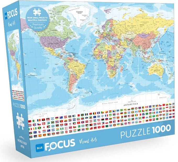 Puzzel wereld kaart / world map 1000 stukjes