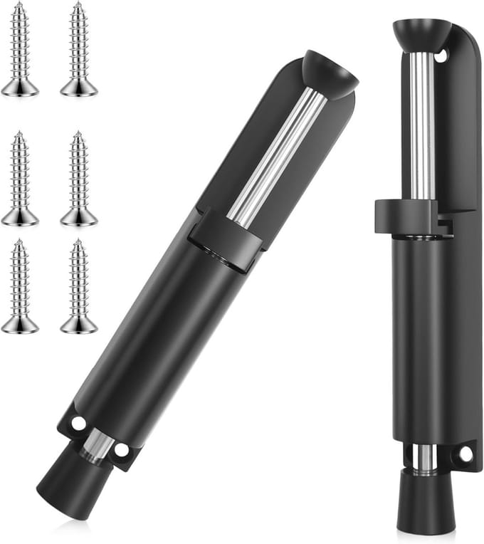 Deurstopper Set - Vloerstopper Winddicht - Deuren Open Houden - Voetbediening - 2 Stuks - Zwart