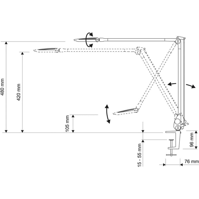 MAULoptimus Bureaulamp - LED - Aluminium - Antraciet - Dimbaar - Tafellamp met Klem