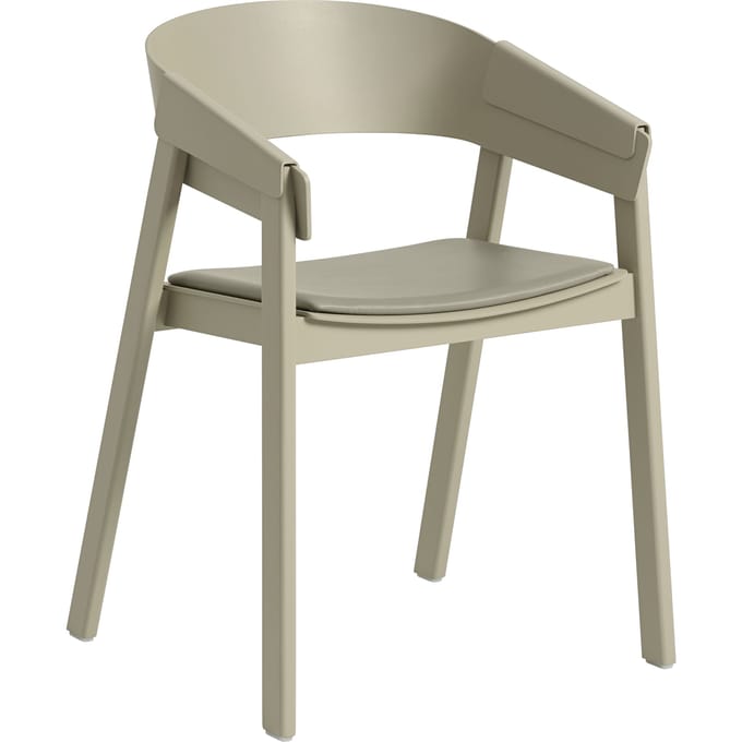 Muuto Cover stoel met leerbekleding - Stone