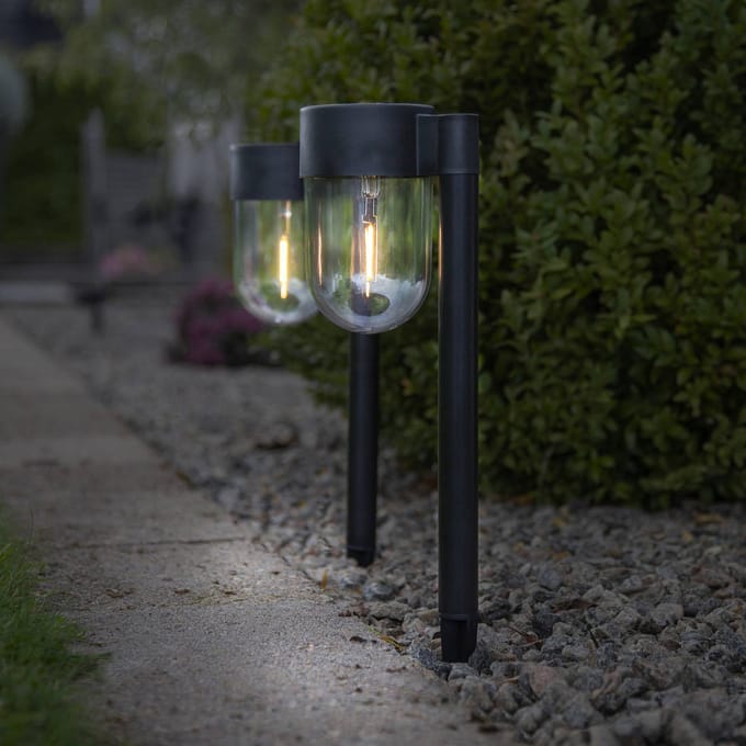 STAR TRADING LED sokkellamp op zonne-energie Cupola set van 2