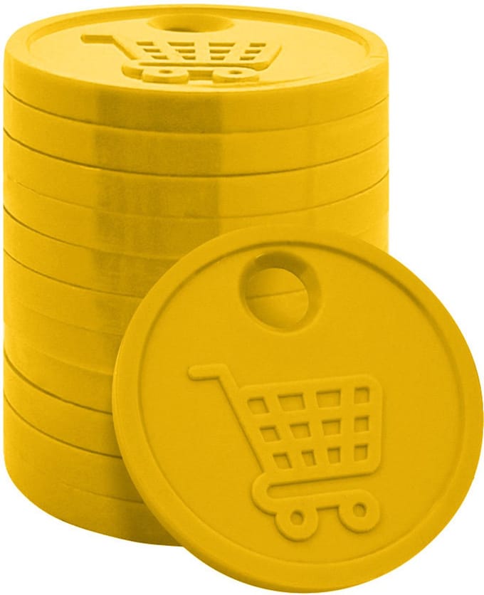 CombiCraft Winkelwagenmunt geel / 50 eurocent formaat - per 100 stuks