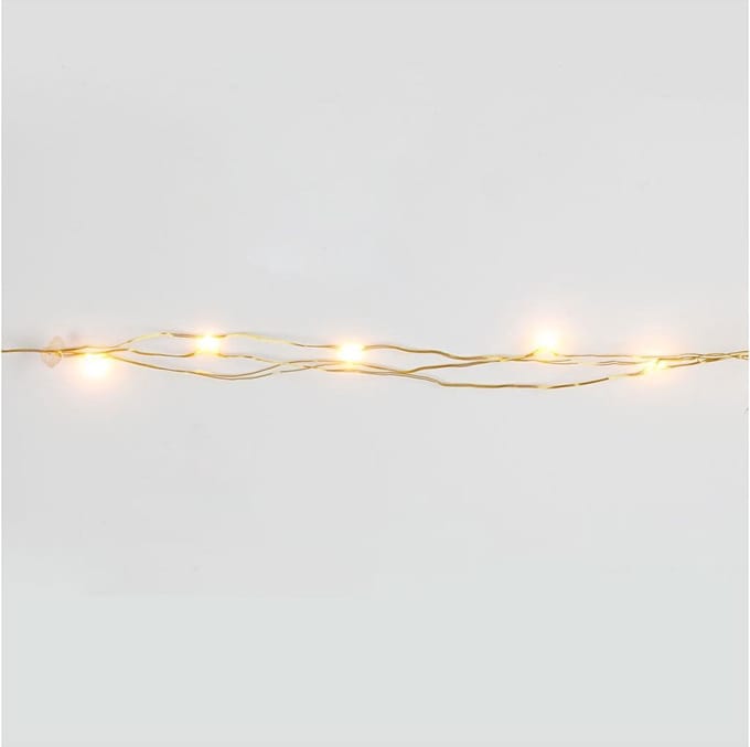 LED Slinger met lampjes, L: 3,15 M, goud, 1 stuk