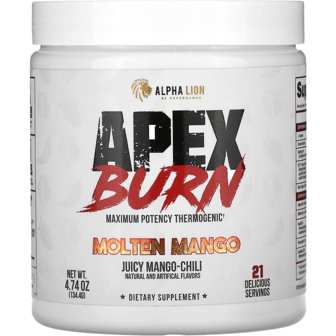 ALPHA LION, Apex Burn, Mangue Dissoute, Mangue Juteuse-Chili, 4,74 oz (134.4 g)
