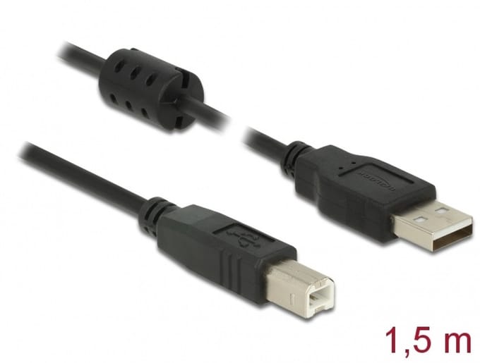 Delock Cable USB 2.0 Type-A male > USB 2.0 Type-B male 1.5 m black