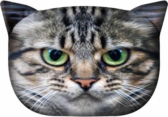 Bertoni - kussen - Knuffelkussen met kat motief Sierkussen met verborgen ritssluiting en vulling Kussen