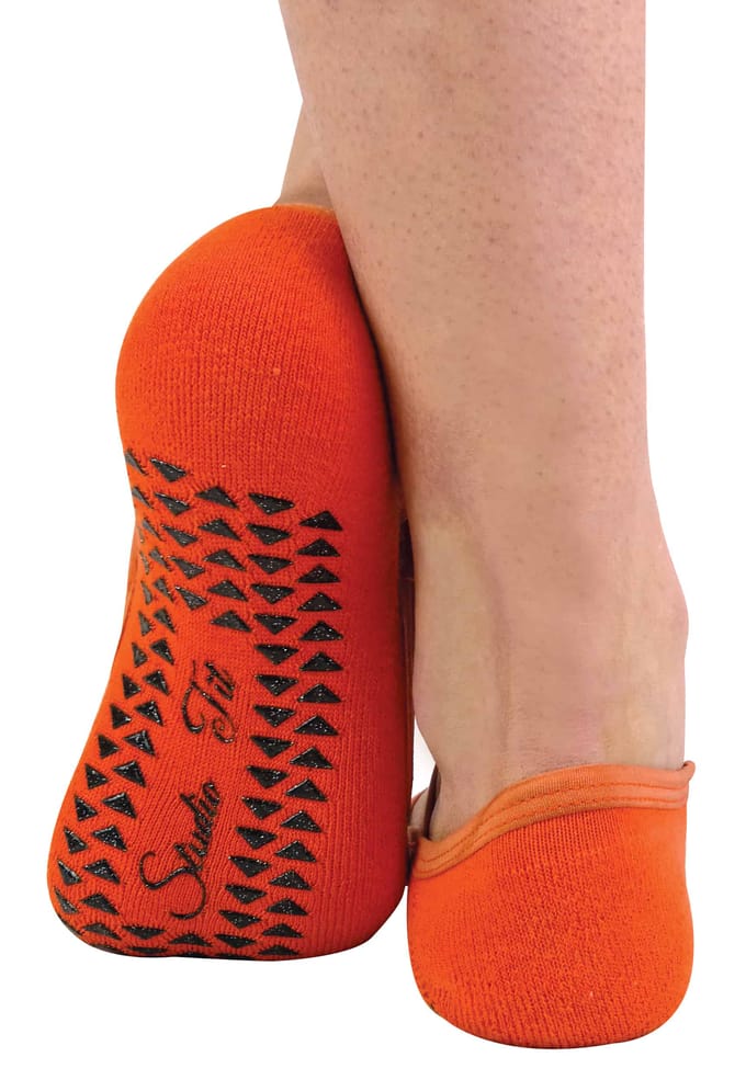 Set van 2 antislip yogasokken voor dames met bandjes - Oranje